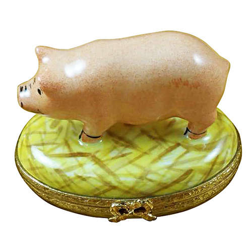 Magnifique Pig on Straw Limoges Box