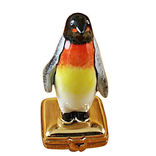 Magnifique Penguin on Gold Box Limoges Box