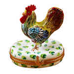 Magnifique Rooster on White Base