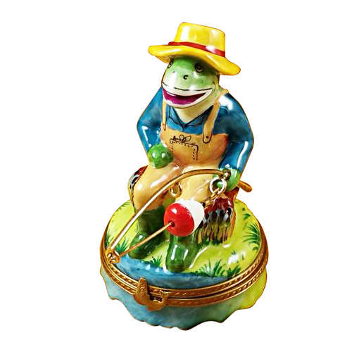 Magnifique Frog Fishing Limoges Box