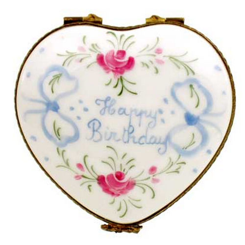 Magnifique Happy Birthday Heart Limoges Box