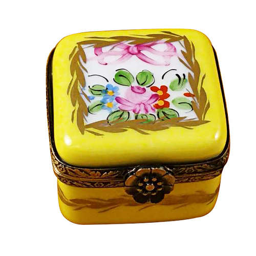 Magnifique Small Yellow Square Limoges Box