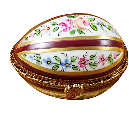 Magnifique Burgundy Striped Egg Limoges Box