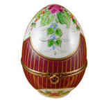 Magnifique Large Floral Burgundy Egg
