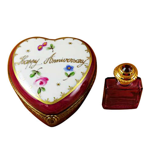 Magnifique Happy Anniversary Heart with Bottle Limoges Box