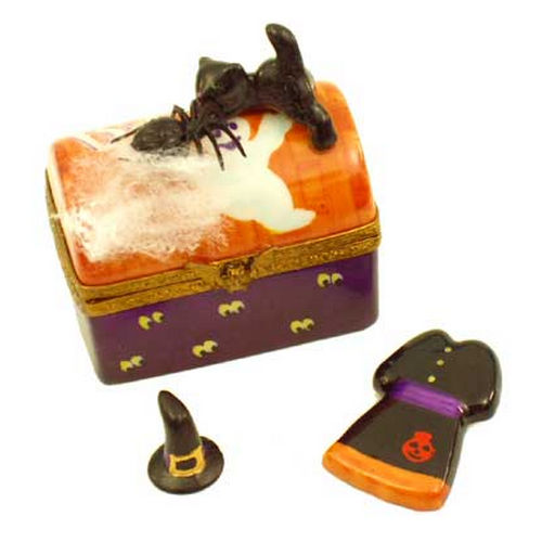 Magnifique Halloween Trunk with Goodies Limoges Box