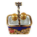 Magnifique Blue Basket with Two Bottles