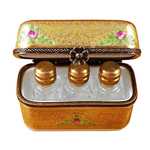 Magnifique Gold Floral with Three Bottles Limoges Box