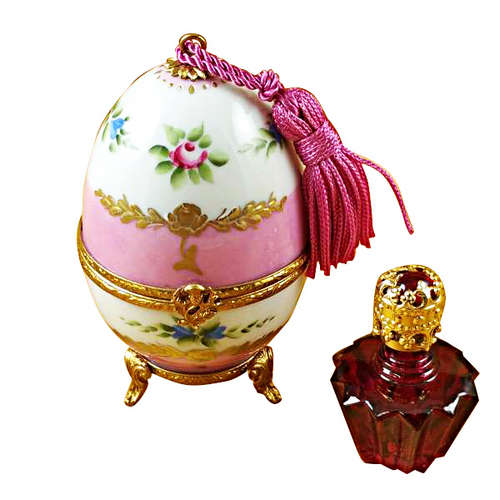 Magnifique Pink Egg with Bottle Limoges Box