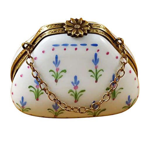 Magnifique Blue Bonnet Purse Limoges Box