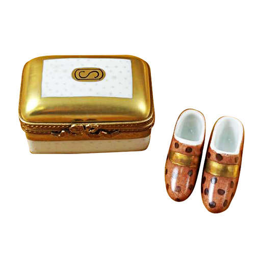 Magnifique Gold Box with Shoes Limoges Box