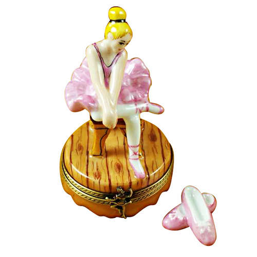 Magnifique Blond Hair Ballerina with Toe Shoes Limoges Box