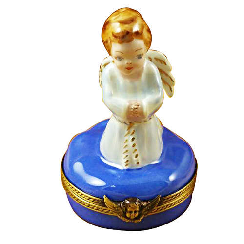 Magnifique Kneeling Angel Blue Base Limoges Box