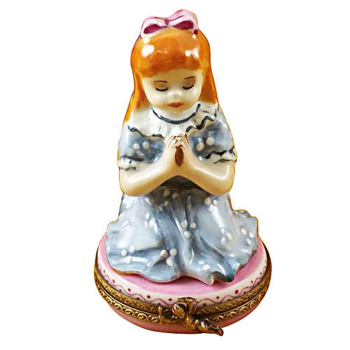 Magnifique Red Haired Girl Praying Limoges Box