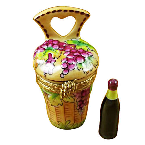Magnifique Wine Carrier with Wine Bottle Limoges Box