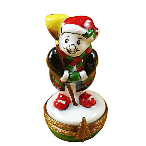 Magnifique Small Laughing Snowman Limoges Box