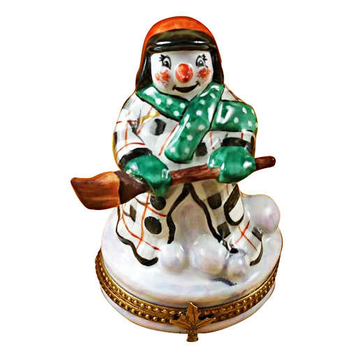 Magnifique Snowman with Coat Limoges Box