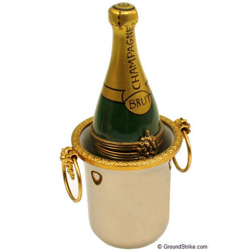Magnifique Champagne Bottle in Bucket Limoges Box