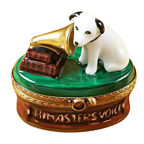 Magnifique Nipper Dog with Victrola Limoges Box