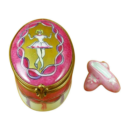 Magnifique Ballerina on Oval with Toe Shoes Limoges Box
