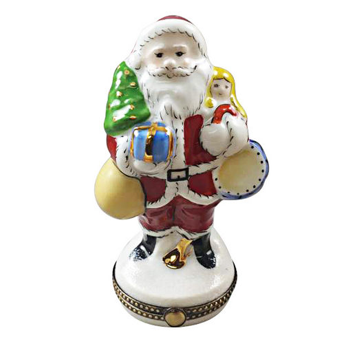 Magnifique Santa with Tree and Gifts Limoges Box