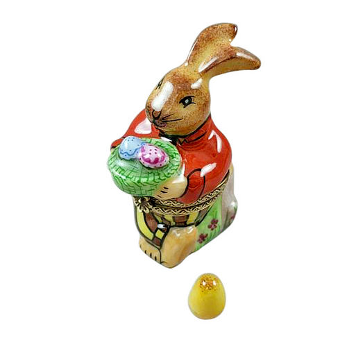 Magnifique Brown Easter Bunny with Egg Limoges Box