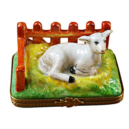Magnifique Lamb in Pen Limoges Box