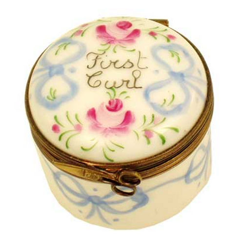 Magnifique Blue Bow First Curl Limoges Box