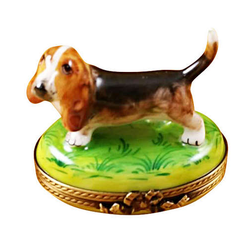 Magnifique Basset Hound Limoges Box