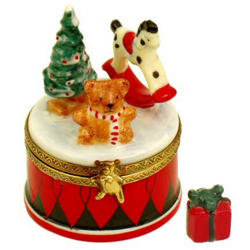 Magnifique Christmas Drum with Toys Limoges Box