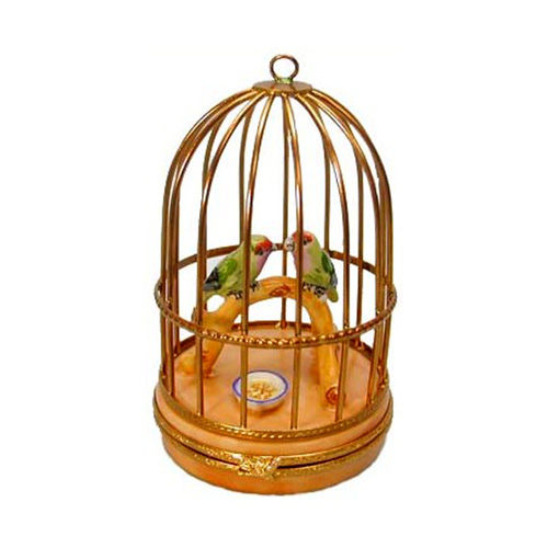 Artoria Lovebirds in Cage Limoges Box