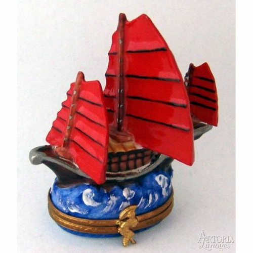 Artoria Chinese Junk Ship Limoges Box