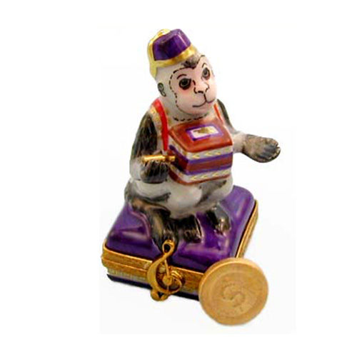 Artoria Hurdy Gurdy Monkey Limoges Box