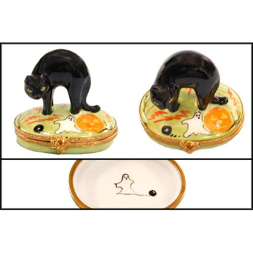 Artoria Black Halloween Cat Limoges Box