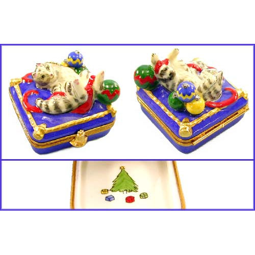 Artoria Christmas Cat Limoges Box