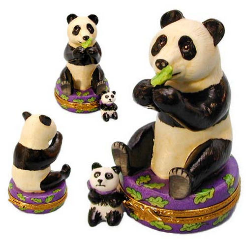 Artoria Panda Family Limoges Box
