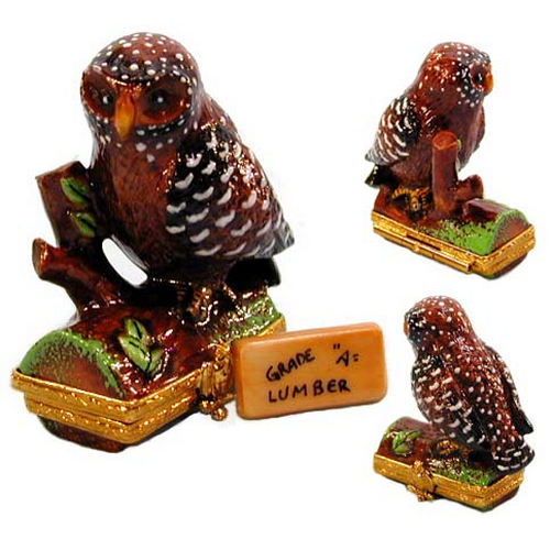 Artoria Spotted Owl Limoges Box