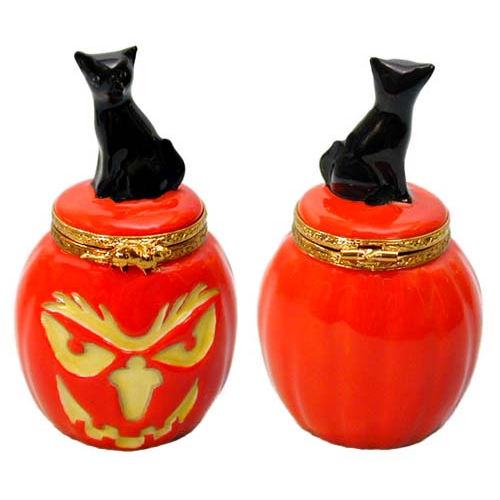 Artoria Cat on Pumpkin Limoges Box