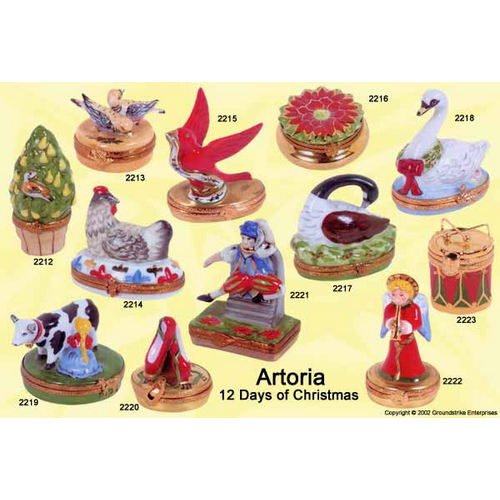 Artoria 12 Days of Xmas - swans a-swimming Limoges Box