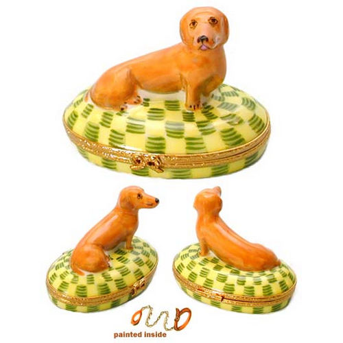 Artoria Brown Dachshund Limoges Box