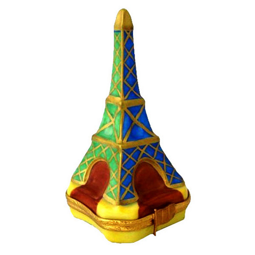 Artoria Eiffel Tower: Blue and Green Limoges Box