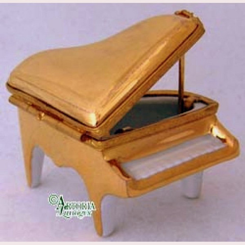 Artoria Gold Mini Piano Limoges Box