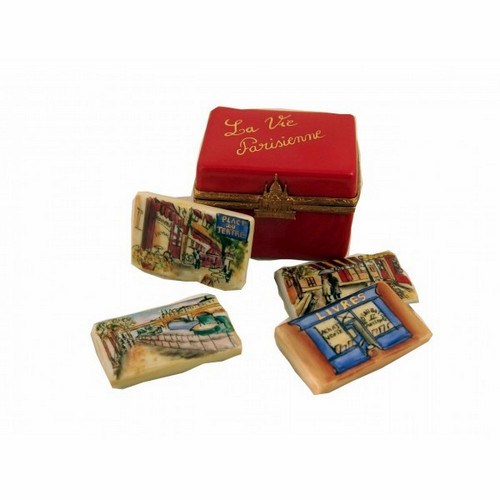 Artoria Post Cards of Parisian Life Limoges Box