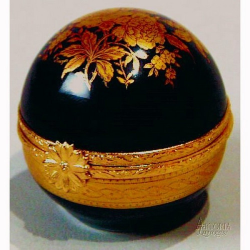 Artoria Cobalt Blue Ball- Gold Limoges Box
