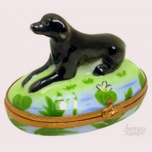 Artoria Labrador Retriever: Black Limoges Box