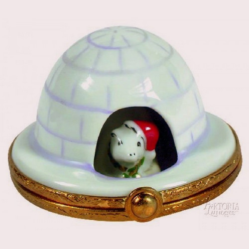 Artoria Igloo with Polar Bear Limoges Box