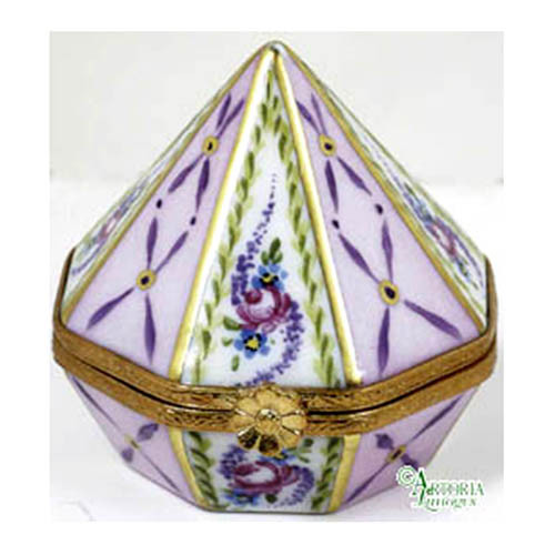 Artoria Diamond Shape:Malmaison Rose Limoges Box