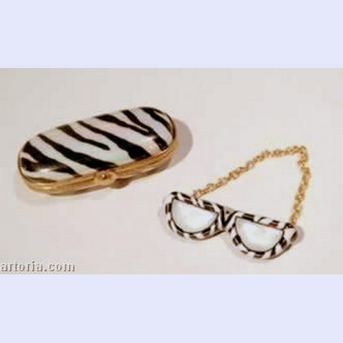 Artoria Sunglasses in Case: Zebra Limoges Box