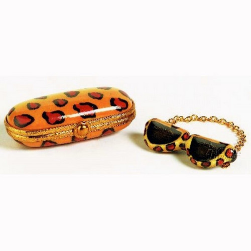 Artoria Sunglasses in Case: Leopard Limoges Box