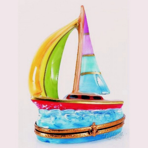 Artoria Sailboat: Multi Color Limoges Box